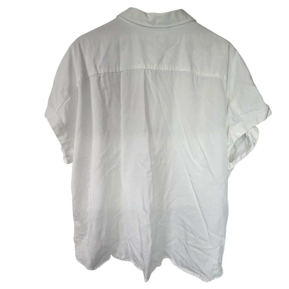 Soft Surroundings Button Down Shirt Womens 2X White Tencel Coastal Minimalist - Picture 2 of 6